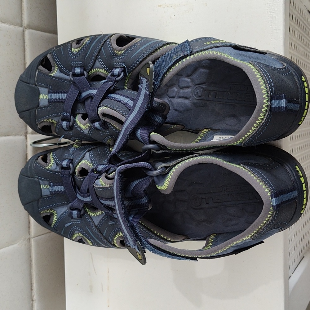 Merrell Women's Navy and Lime Athletic Sandal Shoes